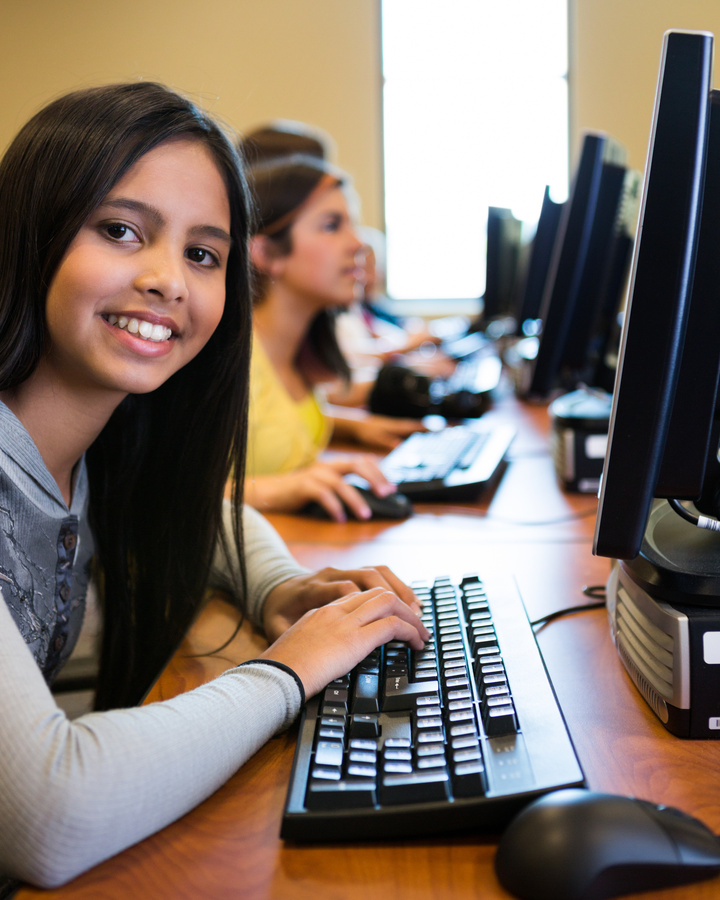 Student with Computer